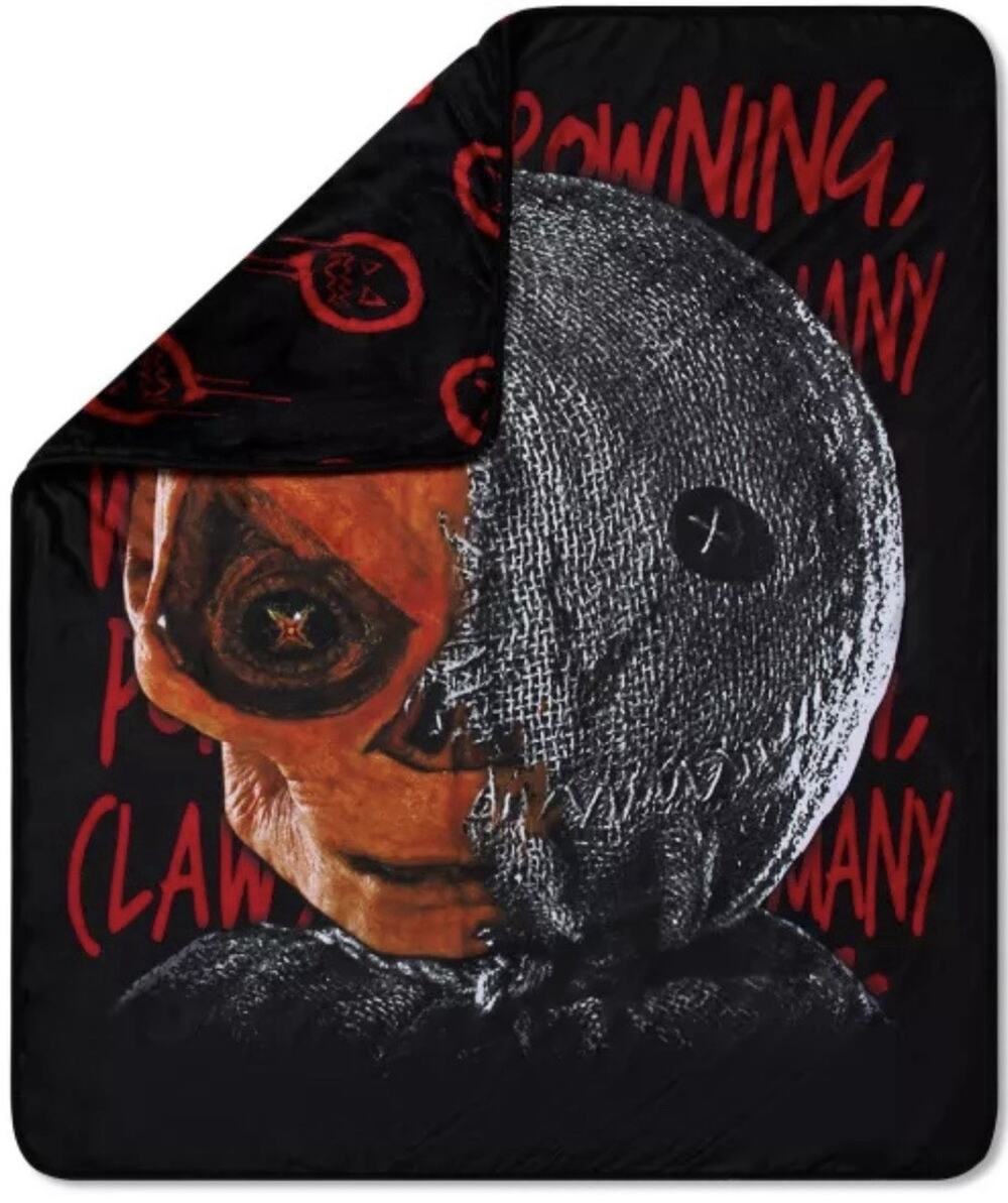 Trick 'r Treat Split Face Sam Fleece Blanket Reversible 50 x 60 NEW